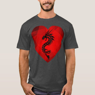 Dragon Valentines Day Heart Women Dragon Lover val T-Shirt