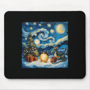 Dragon Van Gogh Style Starry Night Christmas Winte Mouse Pad