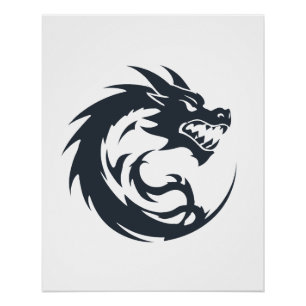 Dragon Vector Art Animal Modern Urban City Graphic Poster