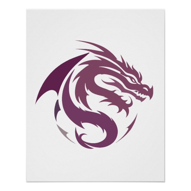 Dragon Vector Art Animal Modern Urban City Graphic Poster (Front)