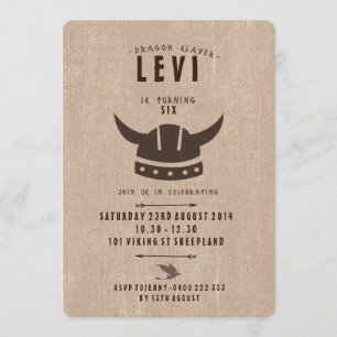Dragon & Viking Birthday Invitation