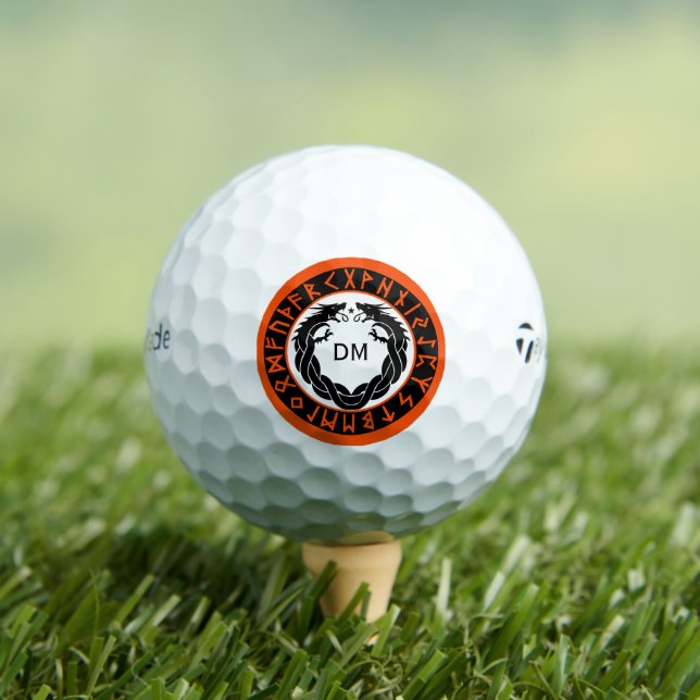 Dragon Viking Rune Protection Golf Balls (Insitu Tee)