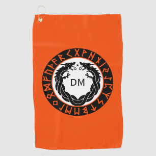 Dragon Viking Rune Protection Golf Towel