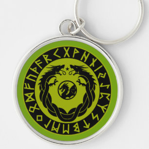 Dragon Viking Rune Protection Key Ring