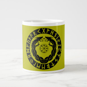 Dragon Viking Rune Protection Large Coffee Mug