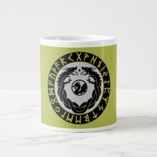 Dragon Viking Rune Protection Large Coffee Mug