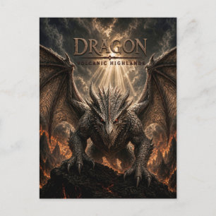 Dragon Volcanic Highlands Dark Cinema Postcard