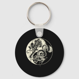 Dragon Vs Tiger Tattoo! Yin And Yang Beast Fight Key Ring