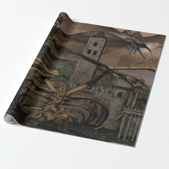 Dragon War Wrapping Paper (Unrolled)