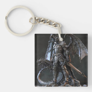 Dragon Warrior customised name and date Key Ring