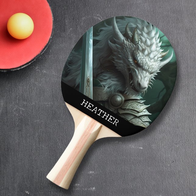 Dragon Warrior Fantasy Monogram  Ping Pong Paddle (Creator Uploaded)