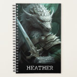 Dragon Warrior Fantasy Monogram  Planner<br><div class="desc">This design was created though digital art. It may be personalised in the area provided or customising by choosing the click to customise further option and changing the name, initials or words. You may also change the text colour and style or delete the text for an image only design. Contact...</div>