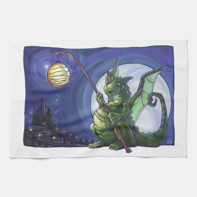 Dragon Watch Art Tea Towel (Horizontal)