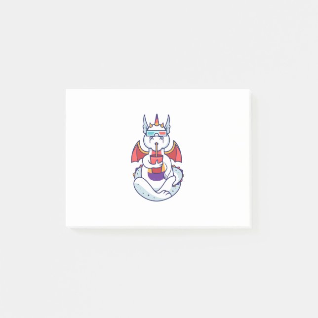 Dragon White Yoga Post-it Notes (Front)
