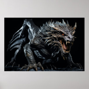 Dragon Wild Beast Portrait Fierce Power Poster
