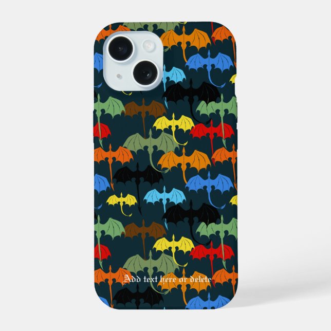  Dragon Wing Blue Flight Fantasy iPhone 15 Case (Back)