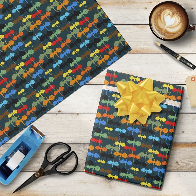  Dragon Wing Blue Flight Fantasy Wrapping Paper (Creator Uploaded)