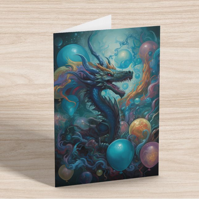 Dragon with Birthday Balloons  Card (Creator Uploaded)