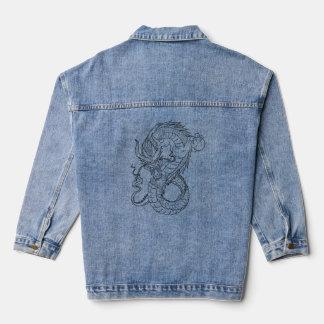 dragon with black colour denim jacket