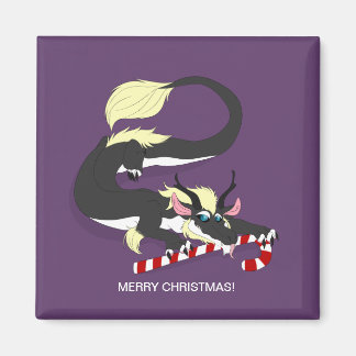 DRAGON WITH CANDY CANE MAGNET