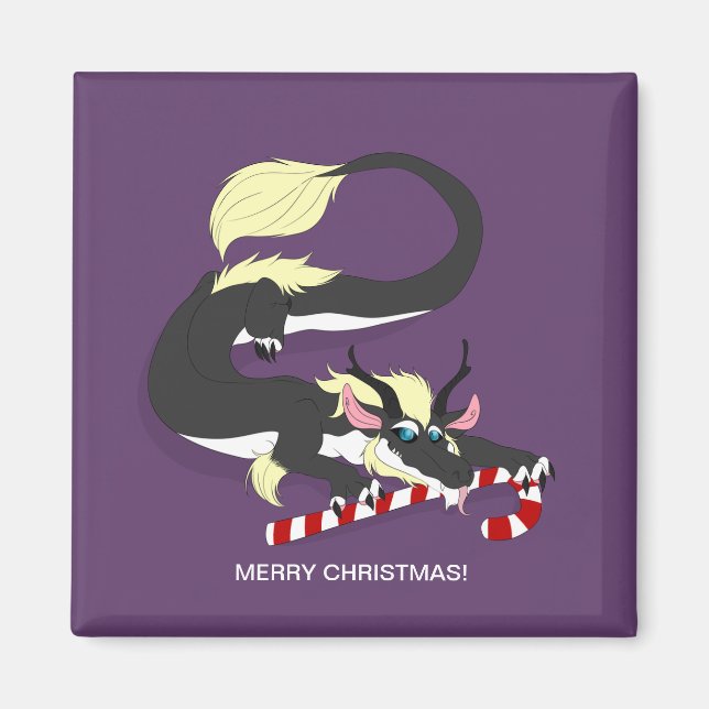 DRAGON WITH CANDY CANE MAGNET (Front)