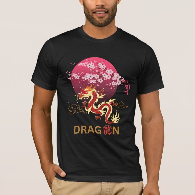 Dragon with Cherry Blossom T-Shirt (Front)