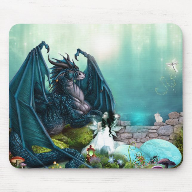 Dragon with Fairy Mouse Pad (Front)