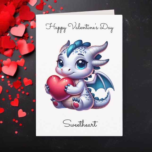 Dragon with Heart Personalised Photo Valentine's  Card (Creator Uploaded)