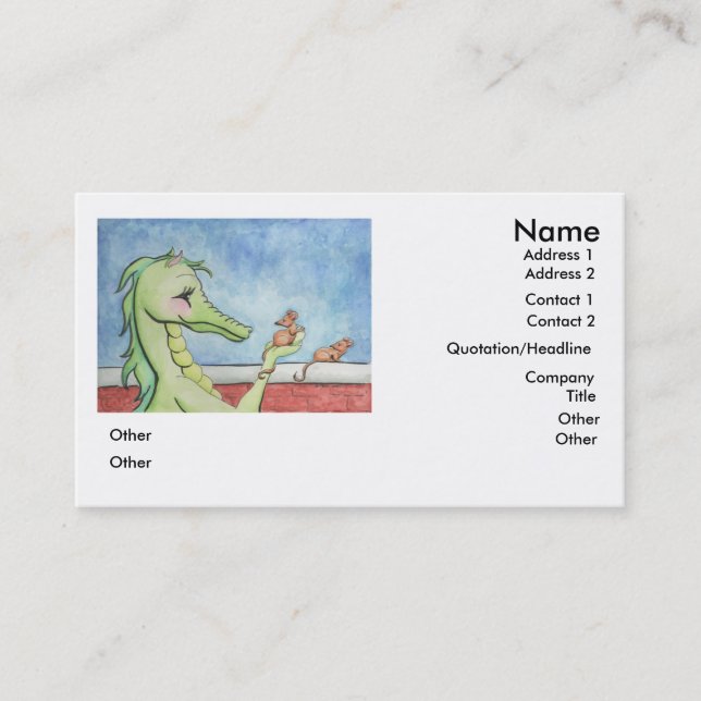 Dragon with Mice Business Card (Front)