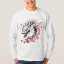 Dragon with red and white scales