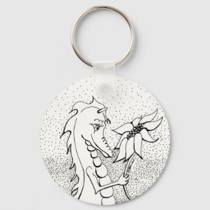Dragon with Sunflower Key Ring
