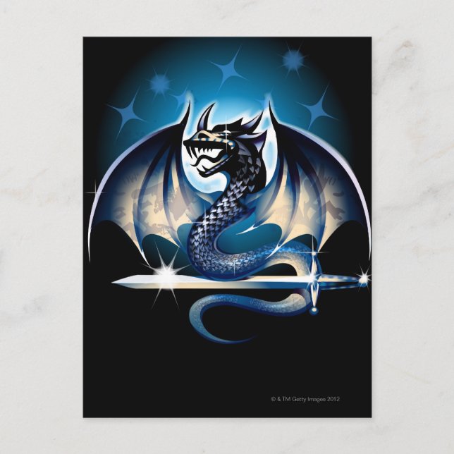 Dragon with sword postcard (Front)