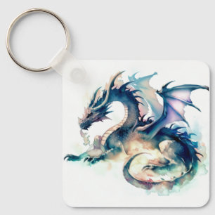 Dragon with wings key ring