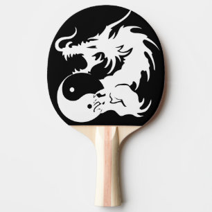 dragon with ying yang tribal tattoo ping pong paddle