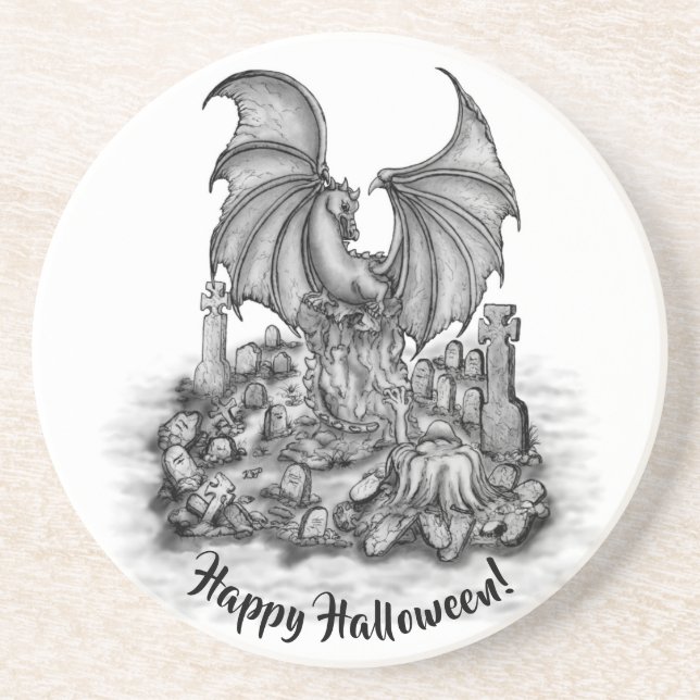 Dragon with Zombie Coaster (Front)