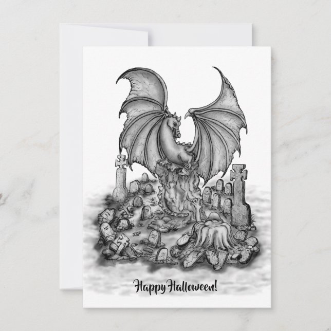 Dragon with Zombie flat card (Front)