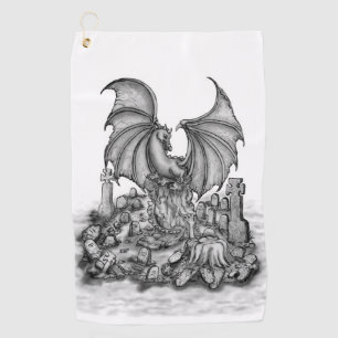Dragon with Zombie Golf Towel