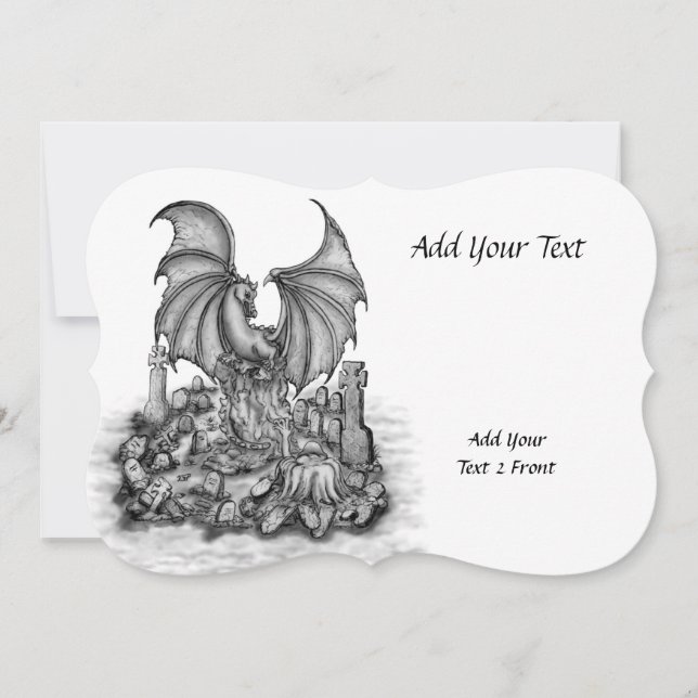 Dragon with Zombie Invitation (Front)
