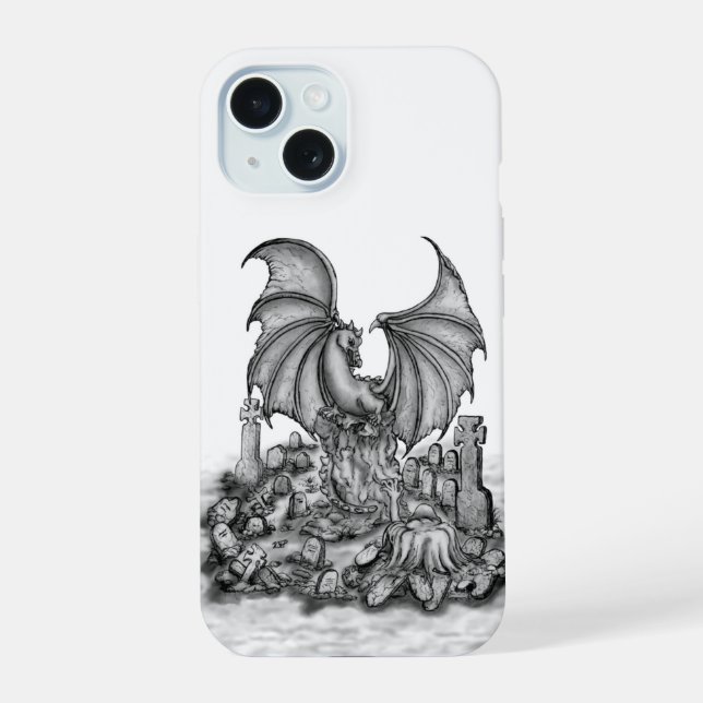 Dragon with Zombie iPhone 15 Case (Back)