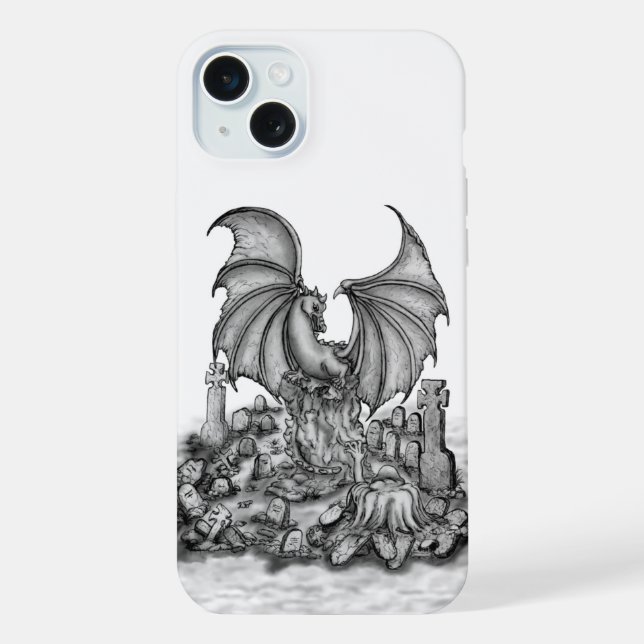 Dragon with Zombie iPhone Case (Back)