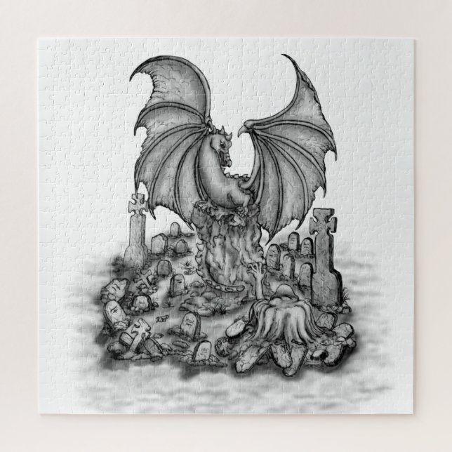 Dragon with Zombie Jigsaw Puzzle (Vertical)