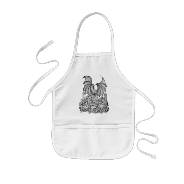 Dragon with Zombie Kids Apron (Front)