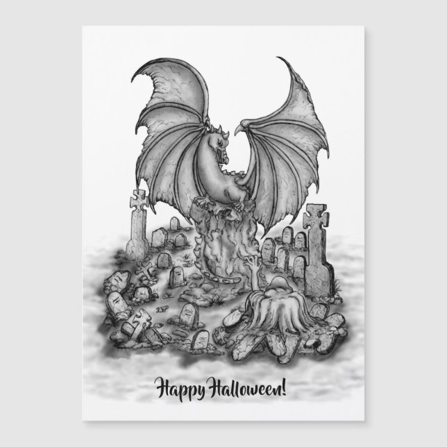 Dragon with Zombie Magnetic Card (Front)