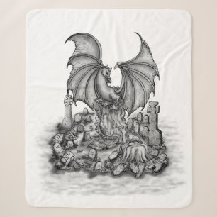 Dragon with Zombie Sherpa Blanket