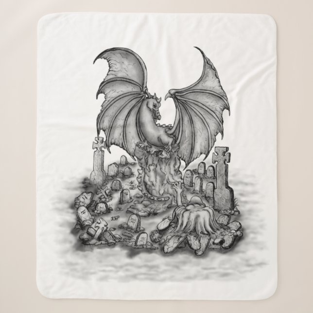 Dragon with Zombie Sherpa Blanket (Front)