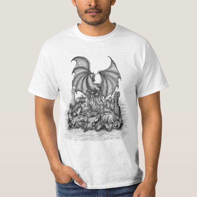 Dragon with Zombie T-Shirt (Front)