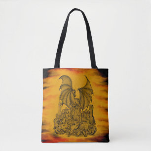 Dragon with Zombie Tote Bag