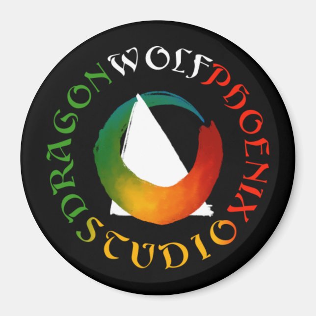 Dragon Wolf Phoenix Studio Magnet (Front)