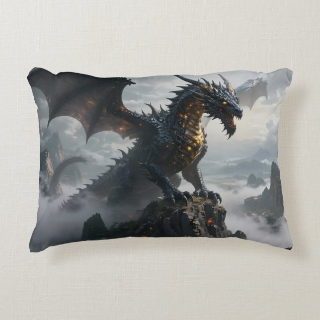 Dragon World – The Realm of Fire and Magic Decorative Cushion (Front)