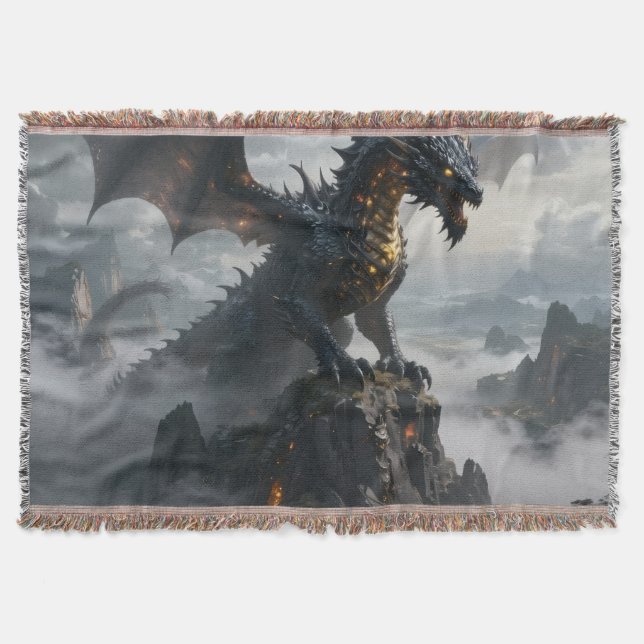 Dragon World – The Realm of Fire and Magic Throw Blanket (Front)